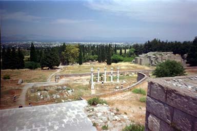 ASKLEPEIO - The Asclepion outside of Kos town. The Asclepion consisted of a religiuos sanctuary to Asclepius, the god of healing, a healing center, and a school of medicine, where the training followed the teachings of Hippocrates up until 554 AD.