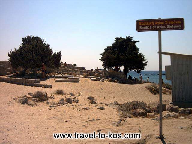 BASILIKA OF AGIOS STEFANOS - The entrance to the archaeological site of Basilica of Agios Stefanos. 

