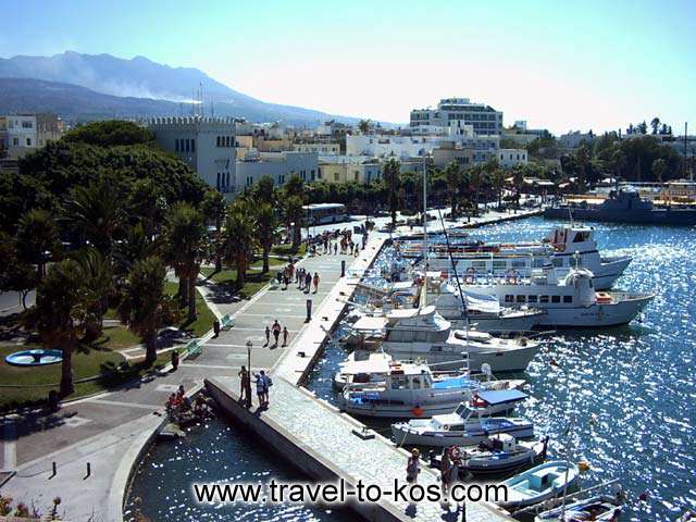 PORT VIEW - The port view from Neratzia castle in Kos town Dodecanese Greece