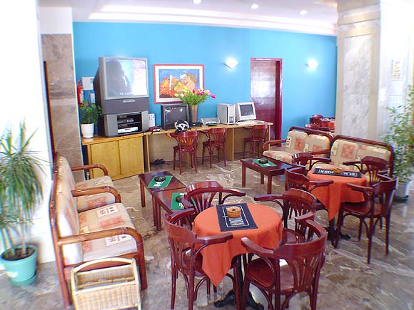 Photo of the living-room of Galaxy hotel. CLICK TO ENLARGE