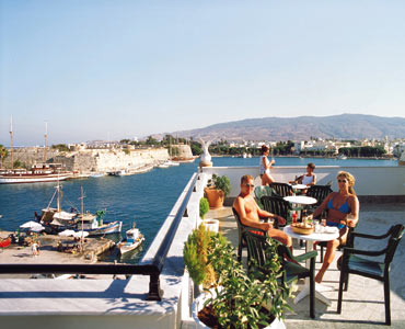Take your coffee at the balcony of Kosta Palace hotel with view to sea CLICK TO ENLARGE