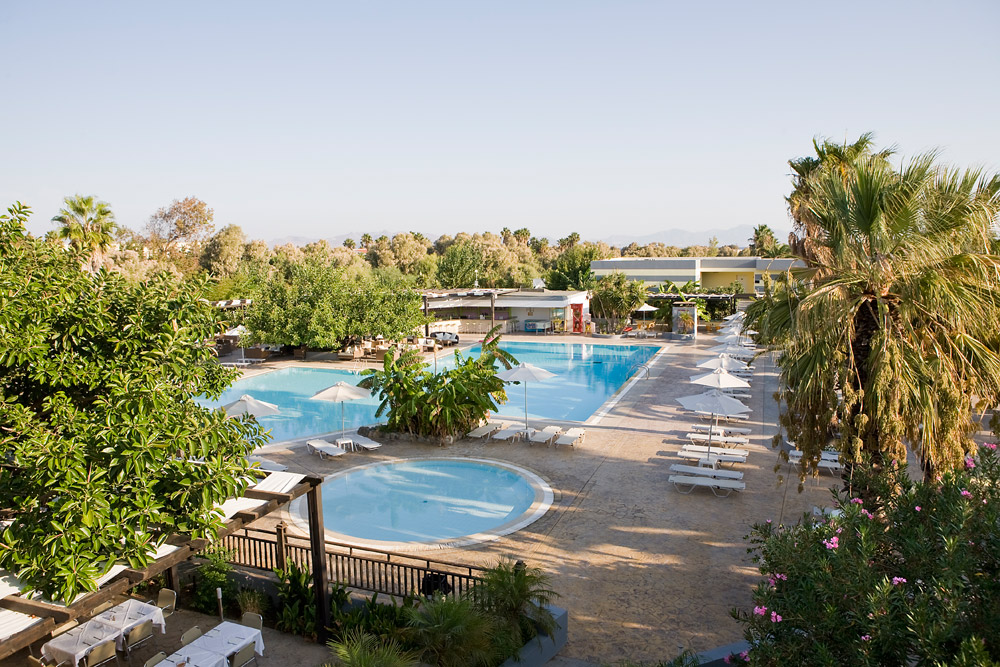 Image of the pools and garden of Sun Palace Hotel, located in Kos island (dodecanese) Greece. CLICK TO ENLARGE