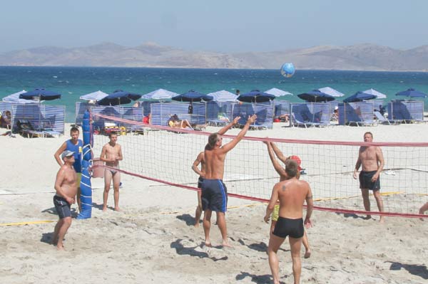 Enjoy the time, the weather and volleyball at Marmari beach. CLICK TO ENLARGE