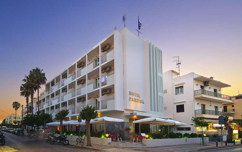 Image of  Hotel Paritsa, situated on Kos Island, Greece. CLICK TO ENLARGE