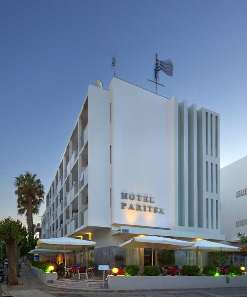 Entrance of Paritsa Hotel, Kos Dodecanese. CLICK TO ENLARGE