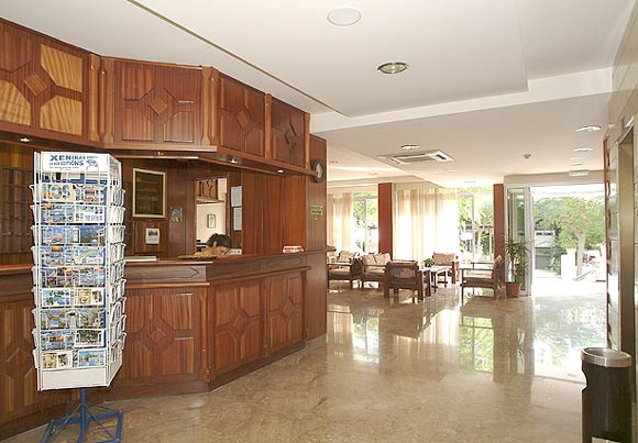 Image of reception of Theonia Hotel, Kos Dodecanissa. CLICK TO ENLARGE