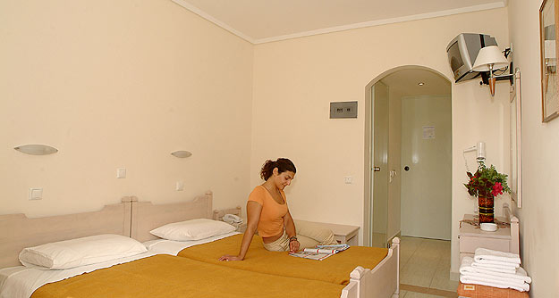 Image of double room of Hotel Theonia, Kos Greece. CLICK TO ENLARGE