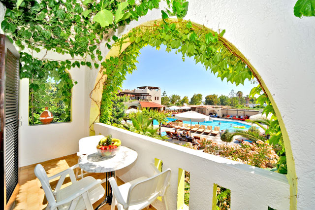 Image of double room with garden view, Gaia Hotel. CLICK TO ENLARGE