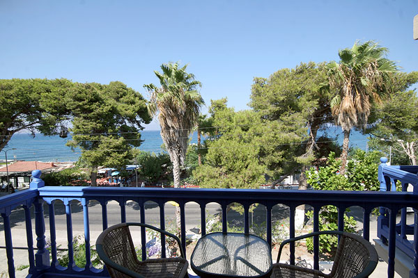 Balcony view, Theodorou Beach Hotel. CLICK TO ENLARGE